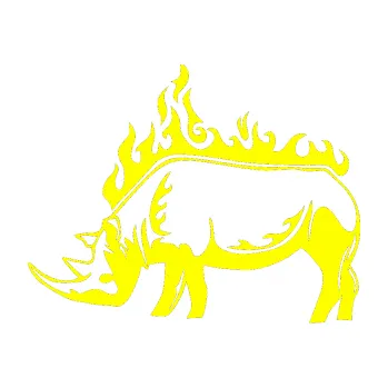 Samolepicí dekorace na vozidlo Animal flames 049 levá nosorožec (05 - žlutá citron) SAMOLEPKA NA AUTO, NÁLEPKA, FÓLIE, POLEP, TUNING, VLASTNÍ TEXT, TISK, AUTOSAMOLEPKY.cz, POLEPY, OBRÁZEK, LOGO, 3D STICKERS