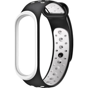 Příslušenství k fitness náramku Mi Band 3/4 sportovní silikonový náhradní náramek Nike Watch: 4 Černá/Bílá