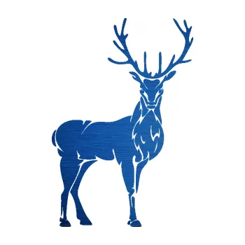 Samolepící dekorace SAMOLEPKA Jelen 002 pravá (65 - škrábaný kov modrý) NA AUTO, NÁLEPKA, FÓLIE, POLEP, TUNING, VLASTNÍ TEXT, TISK, AUTOSAMOLEPKY.cz, POLEPY, OBRÁZEK, LOGO, SAMOLEPKY