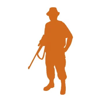 Samolepící dekorace SAMOLEPKA Myslivec 004 levá (26 - oříšková) NA AUTO, NÁLEPKA, FÓLIE, POLEP, TUNING, VLASTNÍ TEXT, TISK, AUTOSAMOLEPKY.cz, POLEPY, OBRÁZEK, LOGO, SAMOLEPKY