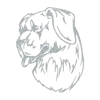 samolepka Pes 021 levá (91 - Ultra Metalic stříbrná metalíza) SAMOLEPKA NA AUTO, NÁLEPKA, FÓLIE, POLEP, TUNING, VLASTNÍ TEXT, TISK, AUTOSAMOLEPKY.cz, POLEPY, OBRÁZEK, LOGO, 3D STICKERS