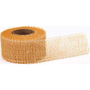 Stuha Jutová stuha 5 cm, 5 m, krémová