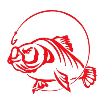 Polep vozidla SAMOLEPKA Ryba s návnadou 008 levá (10 - červená) NA AUTO, NÁLEPKA, FÓLIE, POLEP, TUNING, VLASTNÍ TEXT, TISK, AUTOSAMOLEPKY.cz, POLEPY, OBRÁZEK, LOGO, SAMOLEPKY