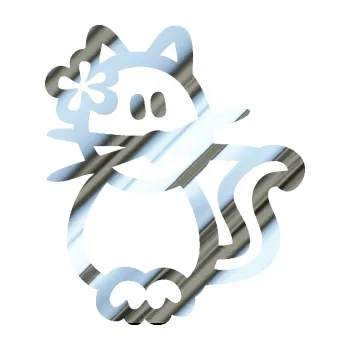 samolepka Cartoon family kočička Hawaii (80 - chrom fólie stříbrná zrcadlová) SAMOLEPKA NA AUTO, NÁLEPKA, FÓLIE, POLEP, TUNING, VLASTNÍ TEXT, TISK, AUTOSAMOLEPKY.cz, POLEPY, OBRÁZEK, LOGO, 3D STICKERS