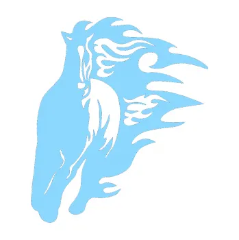 Samolepicí dekorace na vozidlo Animal flames 007 levá kůň (03 - světle modrá) SAMOLEPKA NA AUTO, NÁLEPKA, FÓLIE, POLEP, TUNING, VLASTNÍ TEXT, TISK, AUTOSAMOLEPKY.cz, POLEPY, OBRÁZEK, LOGO, 3D STICKERS