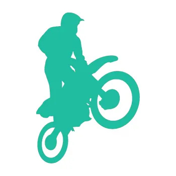 Samolepící dekorace SAMOLEPKA Motorka 035 pravá motokros (25 - tyrkysová) NA AUTO, NÁLEPKA, FÓLIE, POLEP, TUNING, VLASTNÍ TEXT, TISK, AUTOSAMOLEPKY.cz, POLEPY, OBRÁZEK, LOGO, SAMOLEPKY