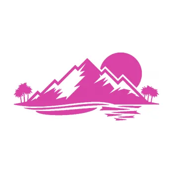 Samolepící dekorace Krajina hory 004 pravá (16 - růžová) SAMOLEPKA NA AUTO, NÁLEPKA, FÓLIE, POLEP, TUNING, VLASTNÍ TEXT, TISK, AUTOSAMOLEPKY.cz, POLEPY, OBRÁZEK, LOGO, 3D STICKERS