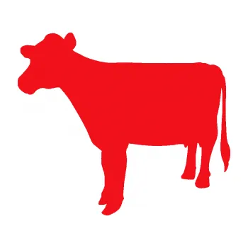 Samolepící dekorace SAMOLEPKA Kráva 001 levá (10 - červená) NA AUTO, NÁLEPKA, FÓLIE, POLEP, TUNING, VLASTNÍ TEXT, TISK, AUTOSAMOLEPKY.cz, POLEPY, OBRÁZEK, LOGO, SAMOLEPKY