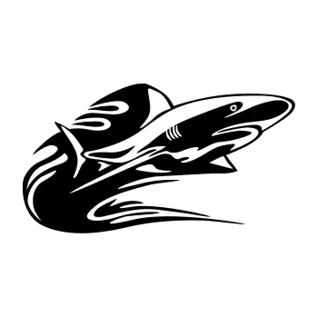 Samolepicí dekorace na vozidlo Animal flames 037 pravá žralok (01 - černá) SAMOLEPKA NA AUTO, NÁLEPKA, FÓLIE, POLEP, TUNING, VLASTNÍ TEXT, TISK, AUTOSAMOLEPKY.cz, POLEPY, OBRÁZEK, LOGO, 3D STICKERS