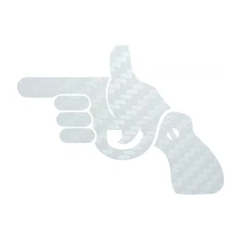 Samolepicí dekorace na vozidlo Pistole 002 levá han gun (51 - 3D karbon bílý) SAMOLEPKA NA AUTO, NÁLEPKA, FÓLIE, POLEP, TUNING, VLASTNÍ TEXT, TISK, AUTOSAMOLEPKY.cz, POLEPY, OBRÁZEK, LOGO, 3D STICKERS