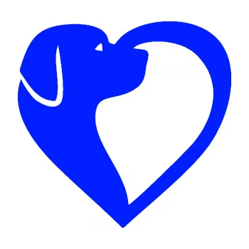 Polep vozidla SAMOLEPKA Pes 105 levá v srdíčku (19 - modrá dynamic) NA AUTO, NÁLEPKA, FÓLIE, POLEP, TUNING, VLASTNÍ TEXT, TISK, AUTOSAMOLEPKY.cz, POLEPY, OBRÁZEK, LOGO, SAMOLEPKY