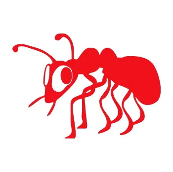 Samolepící dekorace SAMOLEPKA Mravenec 001 levá (10 - červená) NA AUTO, NÁLEPKA, FÓLIE, POLEP, TUNING, VLASTNÍ TEXT, TISK, AUTOSAMOLEPKY.cz, POLEPY, OBRÁZEK, LOGO, SAMOLEPKY