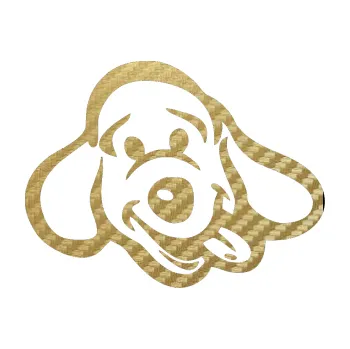 Polep vozidla Pes 078 pravá (59 - 3D karbon zlatý) SAMOLEPKA NA AUTO, NÁLEPKA, FÓLIE, POLEP, TUNING, VLASTNÍ TEXT, TISK, AUTOSAMOLEPKY.cz, POLEPY, OBRÁZEK, LOGO, 3D STICKERS