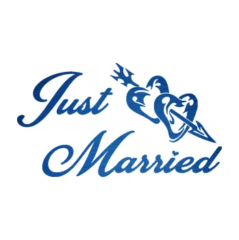 Samolepící dekorace SAMOLEPKA Just Married 002 srdíčka (65 - škrábaný kov modrý) NA AUTO, NÁLEPKA, FÓLIE, POLEP, TUNING, VLASTNÍ TEXT, TISK, AUTOSAMOLEPKY.cz, POLEPY, OBRÁZEK, LOGO, SAMOLEPKY