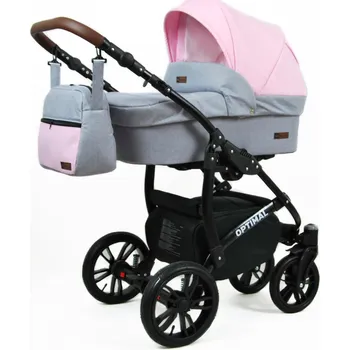 Kočárek Kombinovaný kočárek Raf-Pol Baby Lux Optimal ALU 2023 Light Pink