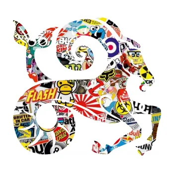 Samolepící dekorace Kozoroh 005 pravá (83 - Sticker bomb) SAMOLEPKA NA AUTO, NÁLEPKA, FÓLIE, POLEP, TUNING, VLASTNÍ TEXT, TISK, AUTOSAMOLEPKY.cz, POLEPY, OBRÁZEK, LOGO, 3D STICKERS