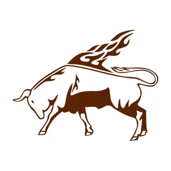 Samolepicí dekorace na vozidlo Animal flames 067 levá býk (15 - hnědá) SAMOLEPKA NA AUTO, NÁLEPKA, FÓLIE, POLEP, TUNING, VLASTNÍ TEXT, TISK, AUTOSAMOLEPKY.cz, POLEPY, OBRÁZEK, LOGO, 3D STICKERS