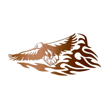 Samolepicí dekorace na vozidlo Animal flames 075 levá orel (44 - měděná metalíza) SAMOLEPKA NA AUTO, NÁLEPKA, FÓLIE, POLEP, TUNING, VLASTNÍ TEXT, TISK, AUTOSAMOLEPKY.cz, POLEPY, OBRÁZEK, LOGO, 3D STICKERS