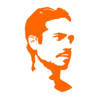 Samolepicí dekorace na vozidlo Paul Walker 004 pravá (73 - Fluorescentní oranžová) SAMOLEPKA NA AUTO, NÁLEPKA, FÓLIE, POLEP, TUNING, VLASTNÍ TEXT, TISK, AUTOSAMOLEPKY.cz, POLEPY, OBRÁZEK, LOGO, 3D STICKERS