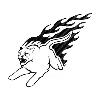 Samolepicí dekorace na vozidlo Animal flames 096 levá puma (50 - 3D karbon černý) SAMOLEPKA NA AUTO, NÁLEPKA, FÓLIE, POLEP, TUNING, VLASTNÍ TEXT, TISK, AUTOSAMOLEPKY.cz, POLEPY, OBRÁZEK, LOGO, 3D STICKERS