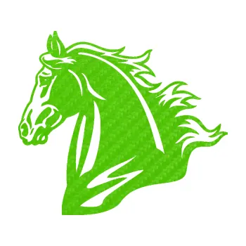 Samolepící dekorace Kůň 058 levá hlava s hřívou (58 - 3D karbon zelený kawasaki) SAMOLEPKA NA AUTO, NÁLEPKA, FÓLIE, POLEP, TUNING, VLASTNÍ TEXT, TISK, AUTOSAMOLEPKY.cz, POLEPY, OBRÁZEK, LOGO, 3D STICKERS