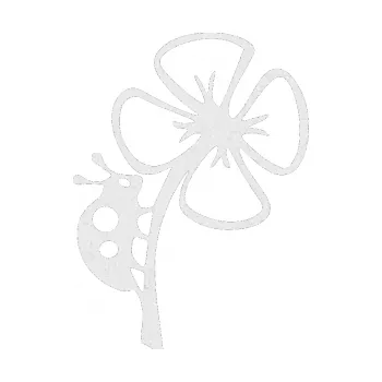 Samolepící dekorace Beruška na lístečku pravá (84 - Ultra Metalic bílá) SAMOLEPKA NA AUTO, NÁLEPKA, FÓLIE, POLEP, TUNING, VLASTNÍ TEXT, TISK, AUTOSAMOLEPKY.cz, POLEPY, OBRÁZEK, LOGO, 3D STICKERS