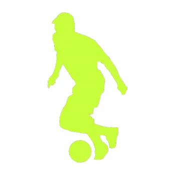 Samolepicí dekorace na vozidlo Fotbalista 038 levá (27 - limetová) SAMOLEPKA NA AUTO, NÁLEPKA, FÓLIE, POLEP, TUNING, VLASTNÍ TEXT, TISK, AUTOSAMOLEPKY.cz, POLEPY, OBRÁZEK, LOGO, 3D STICKERS