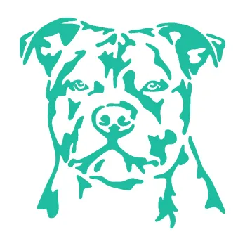 Polep vozidla Pes 143 levá Stafordširský bulteriér (25 - tyrkysová) SAMOLEPKA NA AUTO, NÁLEPKA, FÓLIE, POLEP, TUNING, VLASTNÍ TEXT, TISK, AUTOSAMOLEPKY.cz, POLEPY, OBRÁZEK, LOGO, 3D STICKERS