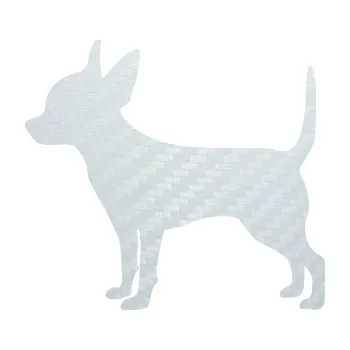 Polep vozidla SAMOLEPKA Pes 138 levá čivava (51 - 3D karbon bílý) NA AUTO, NÁLEPKA, FÓLIE, POLEP, TUNING, VLASTNÍ TEXT, TISK, AUTOSAMOLEPKY.cz, POLEPY, OBRÁZEK, LOGO, SAMOLEPKY