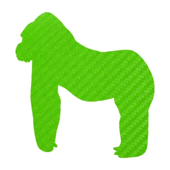 Samolepící dekorace SAMOLEPKA Gorila 001 levá (58 - 3D karbon zelený kawasaki) NA AUTO, NÁLEPKA, FÓLIE, POLEP, TUNING, VLASTNÍ TEXT, TISK, AUTOSAMOLEPKY.cz, POLEPY, OBRÁZEK, LOGO, SAMOLEPKY