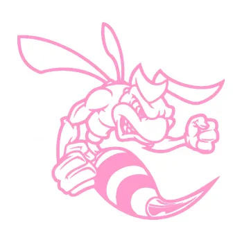 Samolepicí dekorace na vozidlo Rozzuřená vosa 003 pravá (24 - světle růžová) SAMOLEPKA NA AUTO, NÁLEPKA, FÓLIE, POLEP, TUNING, VLASTNÍ TEXT, TISK, AUTOSAMOLEPKY.cz, POLEPY, OBRÁZEK, LOGO, 3D STICKERS