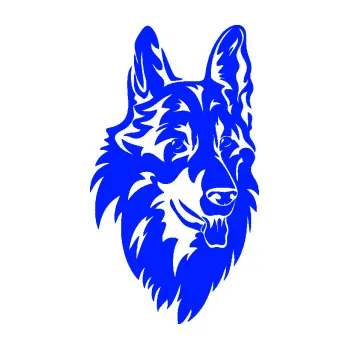 Polep vozidla Pes 128 pravá německý ovčák (19 - modrá dynamic) SAMOLEPKA NA AUTO, NÁLEPKA, FÓLIE, POLEP, TUNING, VLASTNÍ TEXT, TISK, AUTOSAMOLEPKY.cz, POLEPY, OBRÁZEK, LOGO, 3D STICKERS