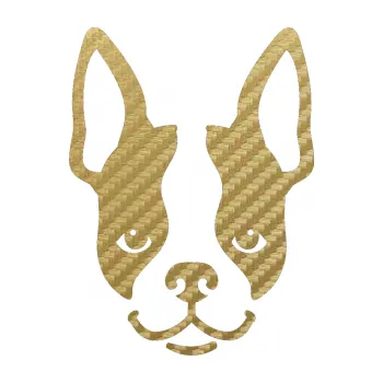 Polep vozidla SAMOLEPKA Pes 066 Bostonský teriér (59 - 3D karbon zlatý) NA AUTO, NÁLEPKA, FÓLIE, POLEP, TUNING, VLASTNÍ TEXT, TISK, AUTOSAMOLEPKY.cz, POLEPY, OBRÁZEK, LOGO, SAMOLEPKY