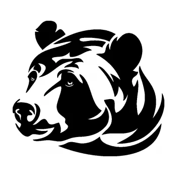 Samolepící dekorace SAMOLEPKA Medvěd 007 levá hlava (01 - černá) NA AUTO, NÁLEPKA, FÓLIE, POLEP, TUNING, VLASTNÍ TEXT, TISK, AUTOSAMOLEPKY.cz, POLEPY, OBRÁZEK, LOGO, SAMOLEPKY