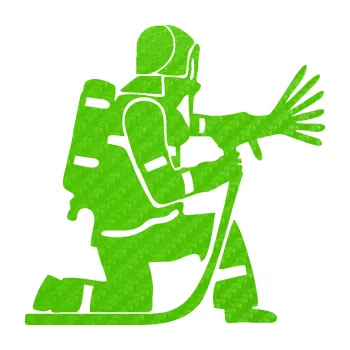 Samolepící dekorace Hasič 007 pravá (58 - 3D karbon zelený kawasaki) SAMOLEPKA NA AUTO, NÁLEPKA, FÓLIE, POLEP, TUNING, VLASTNÍ TEXT, TISK, AUTOSAMOLEPKY.cz, POLEPY, OBRÁZEK, LOGO, 3D STICKERS