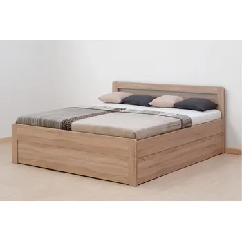 Postel BMB Postel Marika Klasik oblá - imitace dřeva Dekor: Dub Bardolino, Provedení: S výklopným roštem, Rozměr: 160 x 200 cm