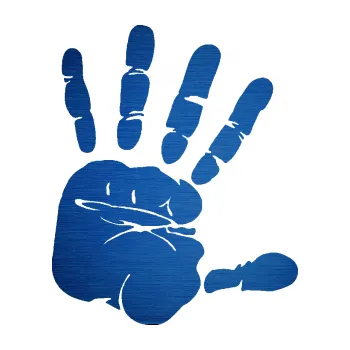 Samolepící dekorace Otisk ruky pravá (65 - škrábaný kov modrý) SAMOLEPKA NA AUTO, NÁLEPKA, FÓLIE, POLEP, TUNING, VLASTNÍ TEXT, TISK, AUTOSAMOLEPKY.cz, POLEPY, OBRÁZEK, LOGO, 3D STICKERS