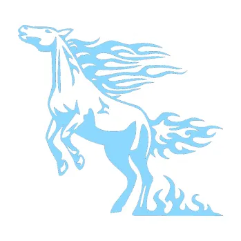 Samolepicí dekorace na vozidlo Animal flames 001 levá kůň (03 - světle modrá) SAMOLEPKA NA AUTO, NÁLEPKA, FÓLIE, POLEP, TUNING, VLASTNÍ TEXT, TISK, AUTOSAMOLEPKY.cz, POLEPY, OBRÁZEK, LOGO, 3D STICKERS