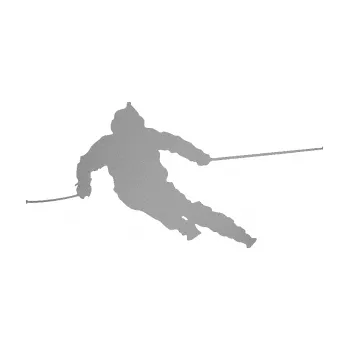 Samolepicí dekorace na vozidlo Lyžař 015 levá (42 - stříbrná metalíza) SAMOLEPKA NA AUTO, NÁLEPKA, FÓLIE, POLEP, TUNING, VLASTNÍ TEXT, TISK, AUTOSAMOLEPKY.cz, POLEPY, OBRÁZEK, LOGO, 3D STICKERS