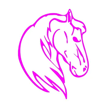 Samolepící dekorace Kůň 026 pravá (72 - Fluorescentní růžová) SAMOLEPKA NA AUTO, NÁLEPKA, FÓLIE, POLEP, TUNING, VLASTNÍ TEXT, TISK, AUTOSAMOLEPKY.cz, POLEPY, OBRÁZEK, LOGO, 3D STICKERS