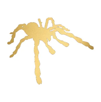 Samolepící dekorace Pavouk 013 - pravá (43 - zlatá metalíza) SAMOLEPKA NA AUTO, NÁLEPKA, FÓLIE, POLEP, TUNING, VLASTNÍ TEXT, TISK, AUTOSAMOLEPKY.cz, POLEPY, OBRÁZEK, LOGO, 3D STICKERS