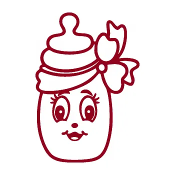 Samolepicí dekorace na vozidlo Dítě v autě 062 pravá kojenecká lahvička (07 - bordó vínová) SAMOLEPKA NA AUTO, NÁLEPKA, FÓLIE, POLEP, TUNING, VLASTNÍ TEXT, TISK, AUTOSAMOLEPKY.cz, POLEPY, OBRÁZEK, LOGO, 3D STICKERS