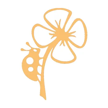 Samolepící dekorace Beruška na lístečku pravá (08 - béžová) SAMOLEPKA NA AUTO, NÁLEPKA, FÓLIE, POLEP, TUNING, VLASTNÍ TEXT, TISK, AUTOSAMOLEPKY.cz, POLEPY, OBRÁZEK, LOGO, 3D STICKERS