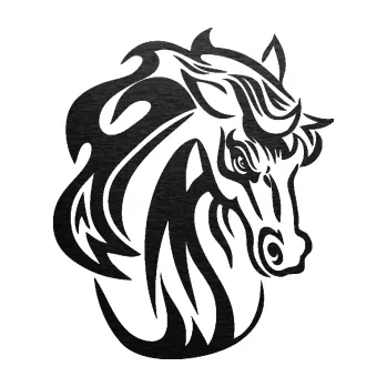 Samolepící dekorace SAMOLEPKA Kůň 069 pravá hlava s hřívou (63 - škrábaný kov černý) NA AUTO, NÁLEPKA, FÓLIE, POLEP, TUNING, VLASTNÍ TEXT, TISK, AUTOSAMOLEPKY.cz, POLEPY, OBRÁZEK, LOGO, SAMOLEPKY