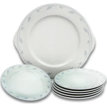 Talíř Koláčová souprava Thun Opal, modré klásky, 7 dílná