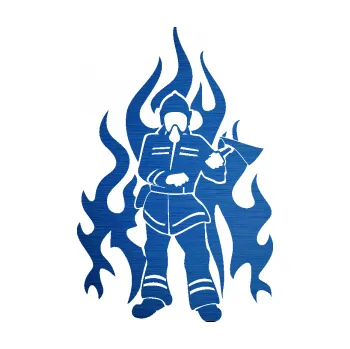 Samolepící dekorace SAMOLEPKA Hasič 008 pravá (65 - škrábaný kov modrý) NA AUTO, NÁLEPKA, FÓLIE, POLEP, TUNING, VLASTNÍ TEXT, TISK, AUTOSAMOLEPKY.cz, POLEPY, OBRÁZEK, LOGO, SAMOLEPKY