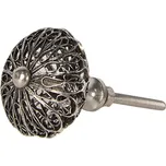 Nábytková úchytka v černo-stříbrném provedení Ornement – Ø 4*4 cm