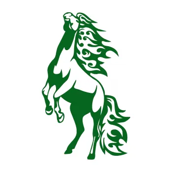 Samolepicí dekorace na vozidlo Animal flames 013 levá kůň (20 - tmavě zelená) SAMOLEPKA NA AUTO, NÁLEPKA, FÓLIE, POLEP, TUNING, VLASTNÍ TEXT, TISK, AUTOSAMOLEPKY.cz, POLEPY, OBRÁZEK, LOGO, 3D STICKERS