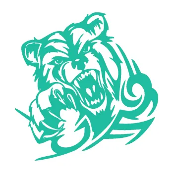 Samolepící dekorace Medvěd 006 levá tribal bear (25 - tyrkysová) SAMOLEPKA NA AUTO, NÁLEPKA, FÓLIE, POLEP, TUNING, VLASTNÍ TEXT, TISK, AUTOSAMOLEPKY.cz, POLEPY, OBRÁZEK, LOGO, 3D STICKERS