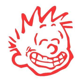 Samolepicí dekorace na vozidlo Boy s úsměvem pravá (02 - světle červená) SAMOLEPKA NA AUTO, NÁLEPKA, FÓLIE, POLEP, TUNING, VLASTNÍ TEXT, TISK, AUTOSAMOLEPKY.cz, POLEPY, OBRÁZEK, LOGO, 3D STICKERS